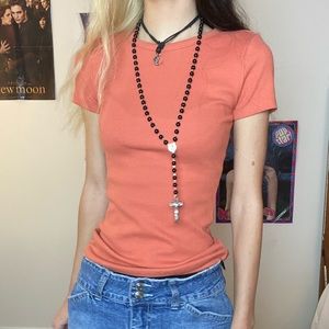 Orange stretchy top